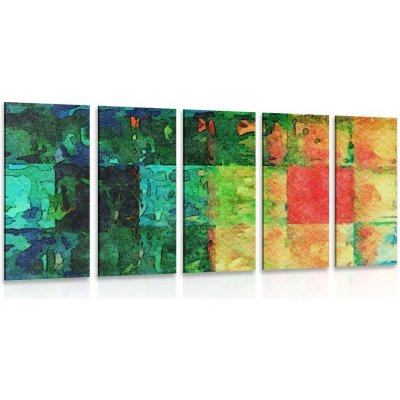 5-dílný obraz barevné výtvarné umění - 100x50 cm – Zboží Mobilmania