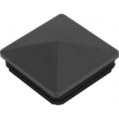 PSG Žebrovaná čtvercová plastová zátka - stříška 50x50 mm černá erodovaná, na hranoly, jekly, sloupky a trubky – Zboží Mobilmania