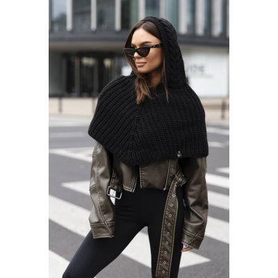 Fashionweek dámská čepice jako kapuce s trubkovým šátkem 2W1 JK-Samira černá – Hledejceny.cz