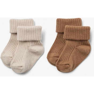 Vilde 2 páry dětské merino ponožky navy wheat – Sleviste.cz