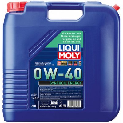 Liqui Moly 1362 SYNTHOIL ENERGY 0W-40 20 l – Zboží Mobilmania