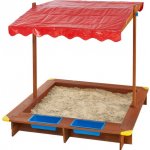 KidLand pískoviště se stříškou a dnem přírodní/červená – Zboží Dáma