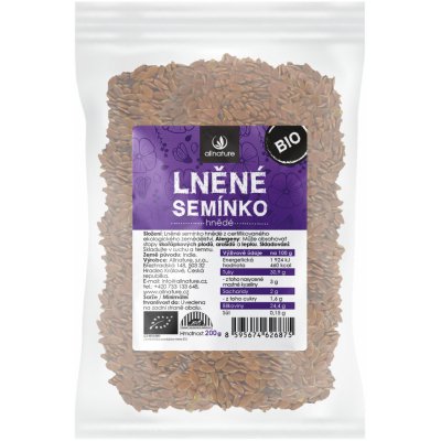 Allnature Lněné semínko hnědé Bio 200 g – Zbozi.Blesk.cz