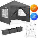 MultiGarden PAW-3X3-A-4W-GY Zahradní party stan 3x3 m šedý s nůžkovou konstrukcí + 4 boční stěny – Zbozi.Blesk.cz