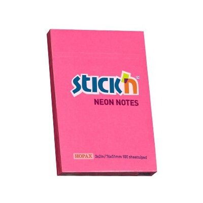 Samolepicí blok na poznámky STICKN 76 × 51 mm, neonově růžový, 100 listů, 21161 – Hledejceny.cz