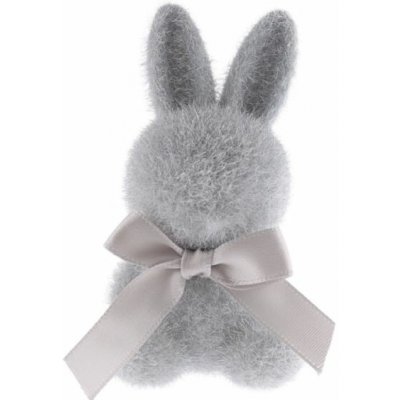 Zajíček 9cm flokovaný, šedý – Hledejceny.cz