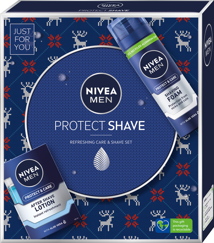 Nivea Men Protect Shave voda po holení Men Protect & Care 100 ml + pěna na holení Men Protect & Care 200 ml dárková sada