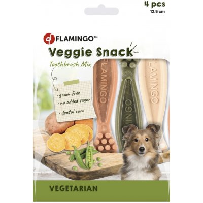Flamingo zeleninová směs k čištění zubů 4 kusy 12,5 cm 160 g – Hledejceny.cz