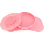 Twistshake Click mat Mini + Plate podložka s talířem Pastel Pink 2 ks – Zboží Dáma