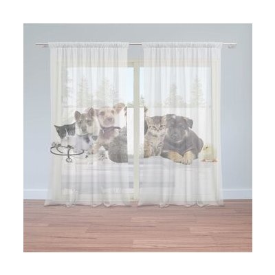 Sablio Záclony Mláďátka 2: 2ks 150x250cm – Hledejceny.cz