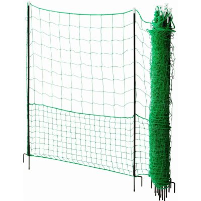Nevodivá zelená ohradníková síť s brankou pro drůbež, délka 24 m, výška 112 cm – Zboží Mobilmania