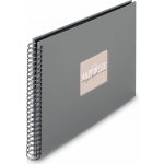 Hama album klasické spirálové FINE ART 36x32 cm, 50 stran, kamenná šedá, černé listy – Zboží Dáma