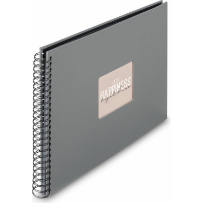 Hama album klasické spirálové FINE ART 36x32 cm, 50 stran, kamenná šedá, černé listy – Zboží Dáma