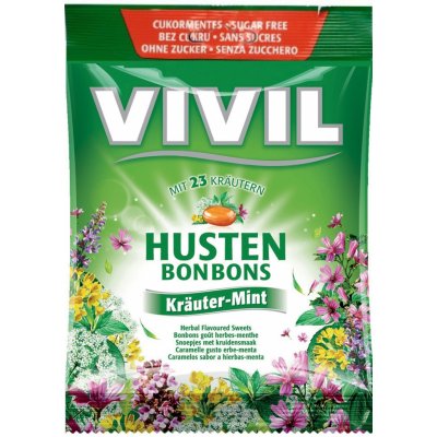Vivil Husten Bonbons drops bez cukru bylinkově-mentolové s 23 bylinami 60 g – Hledejceny.cz