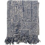 Bloomingville Modrý bavlněný pléd Bresso 160x130 – Zbozi.Blesk.cz