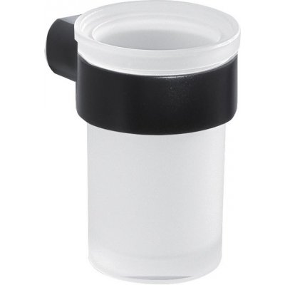 Gedy PIRENEI držák kartáčků, černá matná/sklo satin PI1014 – Hledejceny.cz