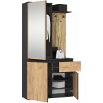 Ak furniture Předsíňová stěna Entro černá/dub craft – Zboží Dáma