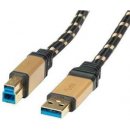 Roline 11.02.8900 Gold USB 3.0 SuperSpeed kabel USB3.0 A(M) - USB3.0 B(M), 0,8m