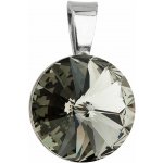 Swarovski Elements Stříbrný náhrdelník šedý kulatý 34112.3 Black Diamond – Hledejceny.cz