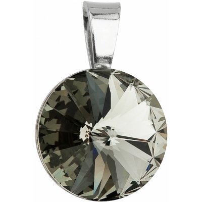 Swarovski Elements Stříbrný náhrdelník šedý kulatý 34112.3 Black Diamond – Hledejceny.cz