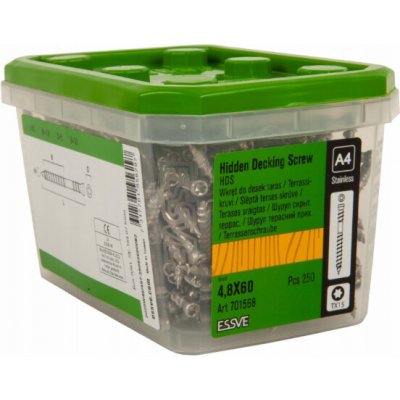 ESSVE Vruty do terasy 4,8 x 60 mm, HDS, TX15, A4, 250 ks. – Hledejceny.cz