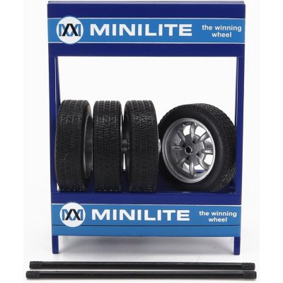 Ixo-models Accessories Cavalletto Supporto 4x Pneumatici Minilite Metal Rack With 4x Tyres Černá Stříbrná 1:18 – Zbozi.Blesk.cz