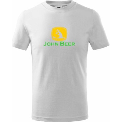 John Beer jelen s pivem Tričko dětské bavlněné Bílá – Zboží Mobilmania