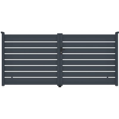 Brána G21 Reno 350x158 cm dvoukřídlá, antracitová – Hledejceny.cz