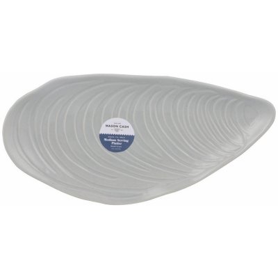 Mason Cash Nautical Servírovací talíř tvaru mušle světle šedý 18,5x36,5 cm