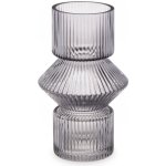 Giftdecor Skleněná váza, rýhované sklo, 9,5 x 16,5 cm, šedá šedá – Hledejceny.cz