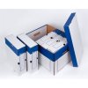 Archivační box a krabice Victoria archivační krabice modro bílá 320 x 460 x 270 mm
