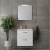 Koupelnový nábytek EBS Tami Skříňka s umyvadlem 60 cm, zrcadlem a osvětlením, bílá lesk