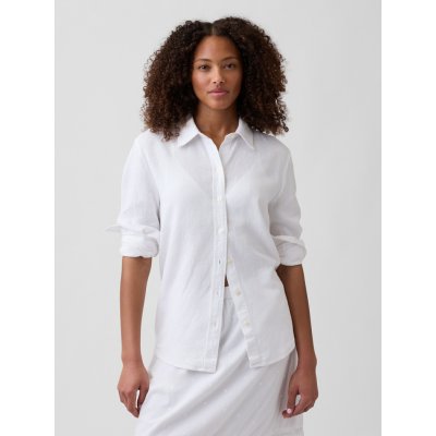 GAP Oversize košile z lněné směsi Easy Shirt Bílá – Sleviste.cz