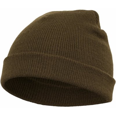Flexfit Silná ohrnovací beanie z husté pleteniny zelená olivová – Hledejceny.cz