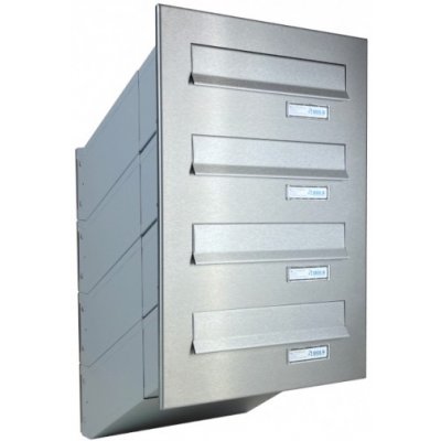 4x poštovní schránka D-041 k zazdění do sloupku + čelní deska - NEREZ / šedá – Hledejceny.cz
