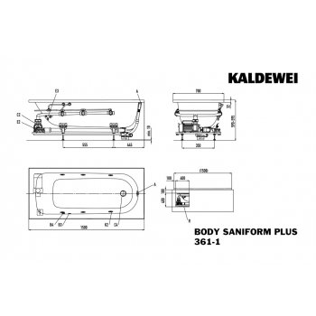 Kaldewei Saniform Plus 150 x 70 cm 111600010001