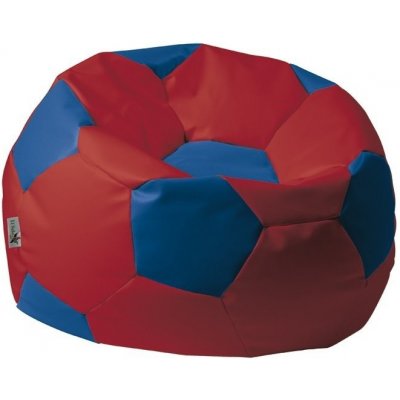 Euroball ANTARES medium Sedací pytel 65x65x45cm koženka červená/tm.modrá