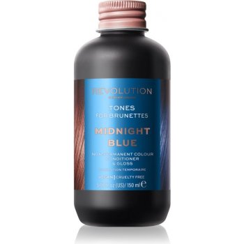Revolution Haircare Tones For Brunettes tónovací balzám pro hnědé odstíny vlasů Midnight Blue 150 ml