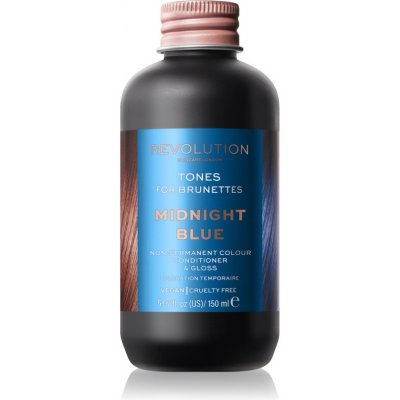 Revolution Haircare Tones For Brunettes tónovací balzám pro hnědé odstíny vlasů Midnight Blue 150 ml – Zboží Mobilmania