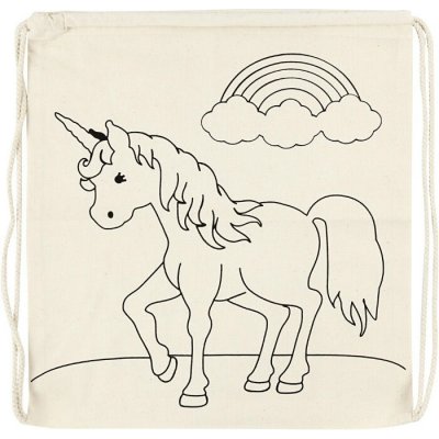 creativ company Craetiv company Plátěný batoh se stahovacími šňůrkami Jednorožec 41 x 37 cm – Hledejceny.cz