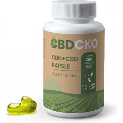 CBDčko Konopné kapsle 2v1 CBD + CBN, 60 ks 1200 mg – Hledejceny.cz