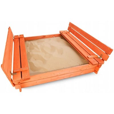 New dřevěné pískoviště s poklopem a lavičkami 120x120 cm – Zboží Mobilmania