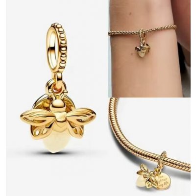 Prosperk Stříbrný korálek na náramek Světluška zlatý S0553 – Zboží Dáma