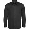 Pánská Košile Kariban košile s dlouhými rukávy EXTRA černá
