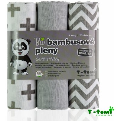 T-tomi BIO Bambusové pleny 70 x 70 Grey roofs / šedé stříšky 3 ks – Hledejceny.cz