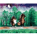 zuty Malování Podle Čísel Ježek S Kamarádem Na Hřibech 40 x 50 Cm Plátno Rám – Hledejceny.cz