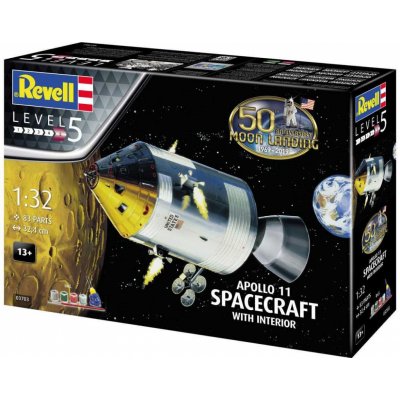 Revell Gift Set 03703 Apollo 11 Spacecraft with Interior 50 Years Moon Landing 1:32