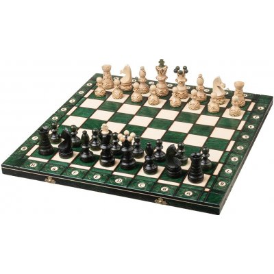 Dřevěné šachy Ambassador - zelené – Zboží Mobilmania