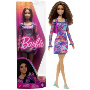 Barbie Modelka duhové marble šaty