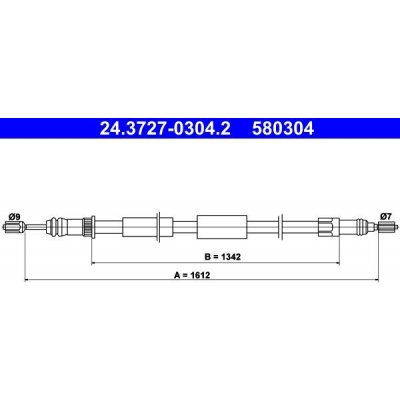 Tažné lanko, parkovací brzda ATE 24.3727-0304.2 (24372703042)